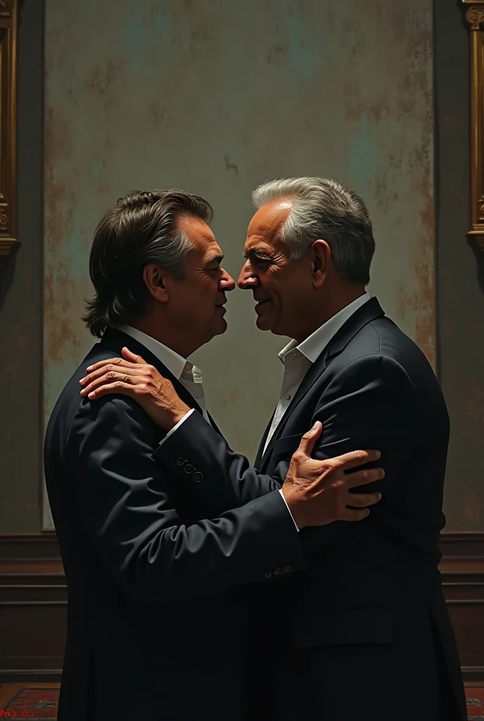 Bolsonaro and Lula kissing