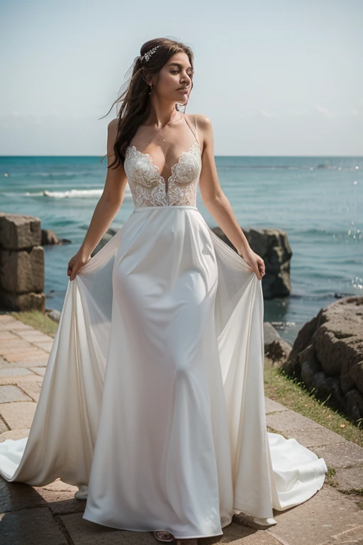 1 Heavenly beautiful and goddess beauty cute and sweet looking face Arabian female in front of Glass Beach, California, Heavenly beautiful Overweight, Heavenly beautiful Extremely fat, Heavenly beautiful and attractive Chubby figure , Heavenly beautiful looking and eye catching luxury style bridal costume , reaching out, Heavenly beautiful Arabian woman, 16k, High resolution, masterpiece, highest quality, fine skin, outside view, Realistic Photograph