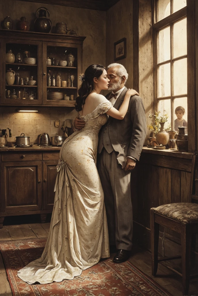 Grandpa Niu cosplays as a maid and seduces strong mom