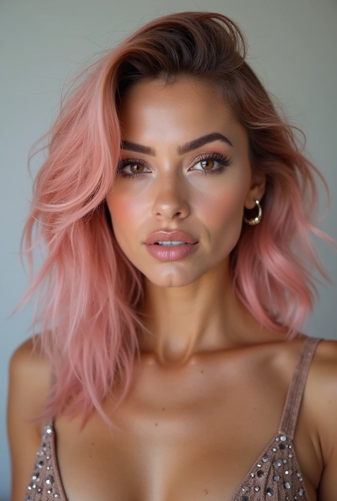 pale pink wavy long hair