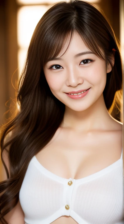 masterpiece,best quality,(Japanese ),((Beautiful girl)),cleavage,indoor,(perfect body beauty:1.2),(shy smile),beautiful teeth,
