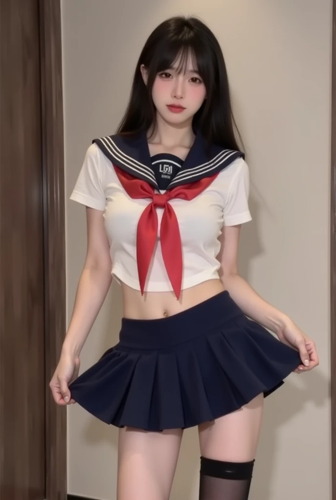 ((highest quality, 8K, masterpece :1.4)), Perfect Body Beauty:1.4,super detailed face and skin texture,(Glowing skin) ,((super real,best quality)),(soft lighting),super detailed face,top-quality、SUPER high resolution、photo of an exquisitely beautiful JAPANESE girl、Extraordinary beautiful girl、Detailed cute and beautiful face、(pureerosface_v1:0.008),Glowing white shiny skin、facial hairs、Bangs that extend to the face、Bangs between the eyes、Attractive glowing beautiful bright clear big eyes、eye liner、Double eyelids、Lush bust, ((NSFW:1.5)), my sister,18 years old,((JAPANESE IDOL)),(huge breasts :1.8,large breasts:1.8,beautiful areola,small areola),(Glowing skin)((school uniform:1.4,sailor suit:1.4,RED SKIRT:1.2,WHITE SHIRTS:1.2)),((sleep,lie on your back on the bed:1.6)),((legs over head:1.5)),((spread legs:1.5,both legs up:1.5)),(penis in pussy),((cum in pussy:1.4)),(close up pussy:1.4))