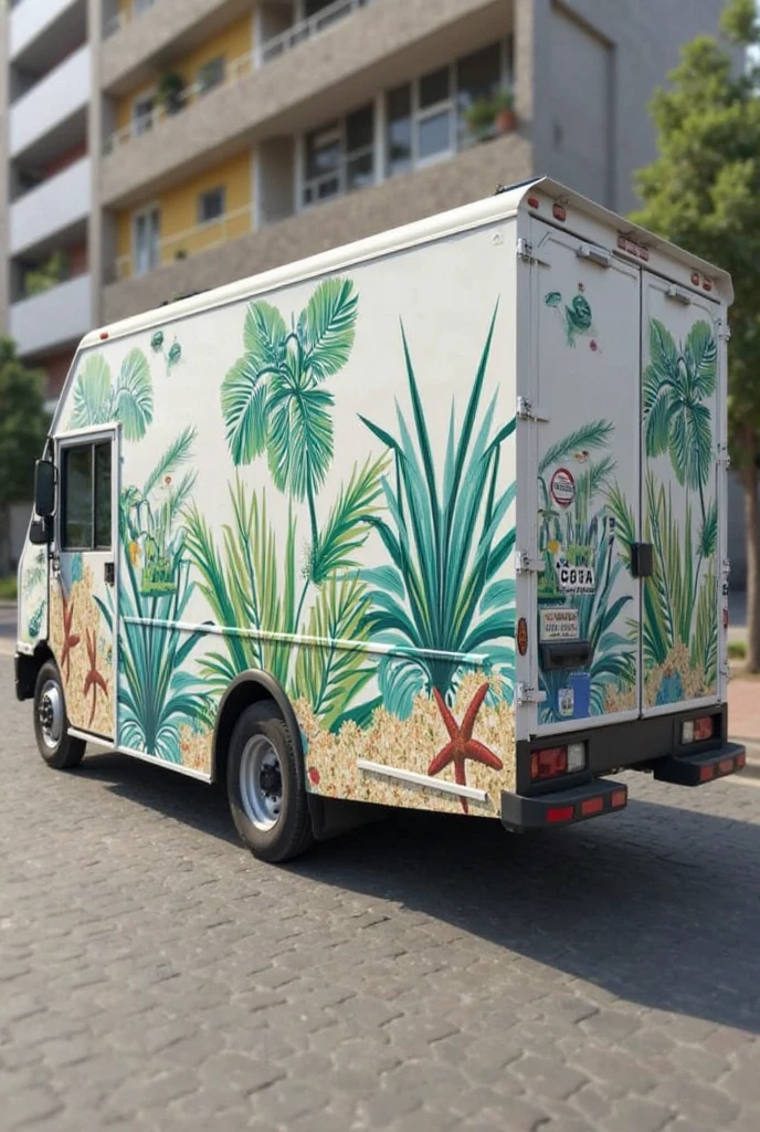 A white and green stripes hiace wagon car,with a picture of black,tiny waist,curvy,wide hips,big butt woman,wearing bikini,and word written in black SEDOSA PRODUCTS. #sedosaproducts