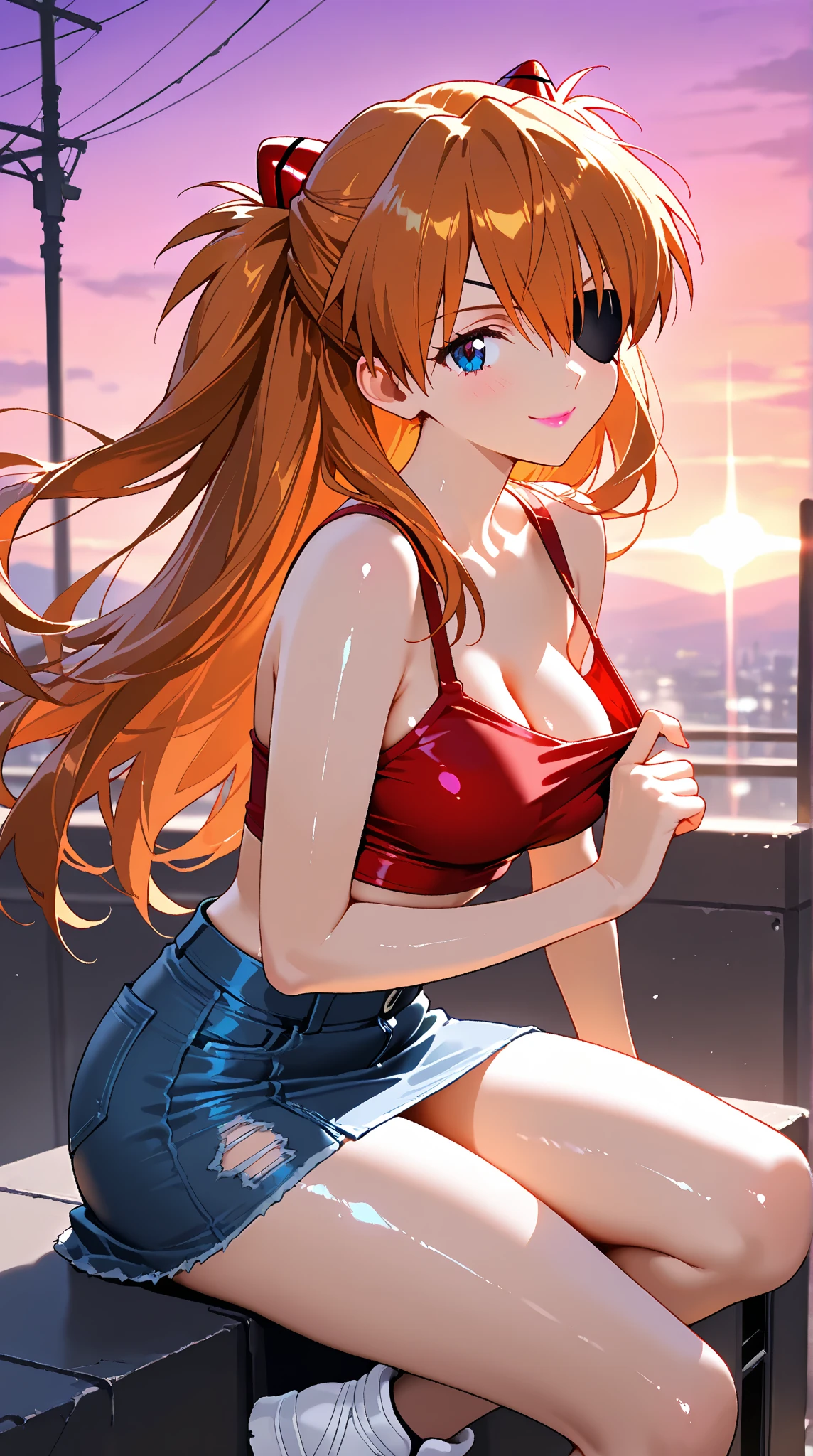 masutepiece、Best Quality、Illustration、 ultra-detailliert、hight resolution、8K Wallpapers、Perfect dynamic composition,、Beautiful detailed eyes、pajamas、(orange color camisole:1.3)、(Orange pajama shorts:1.3)、(Raw feet:1.3)、Medium Hair、(Beautiful Large Breasts:1.3)、Natural Color Lip、Bold sexy poses、Smile、Harajuku、20 years girl、Cute、Beautiful sister、Sexy shot looking at camera、60th floor of a tower apartment、Luxurious bedroom、You can see the night view from the window、nighttime scene、Sit with your legs open in the middle of a large plush bed