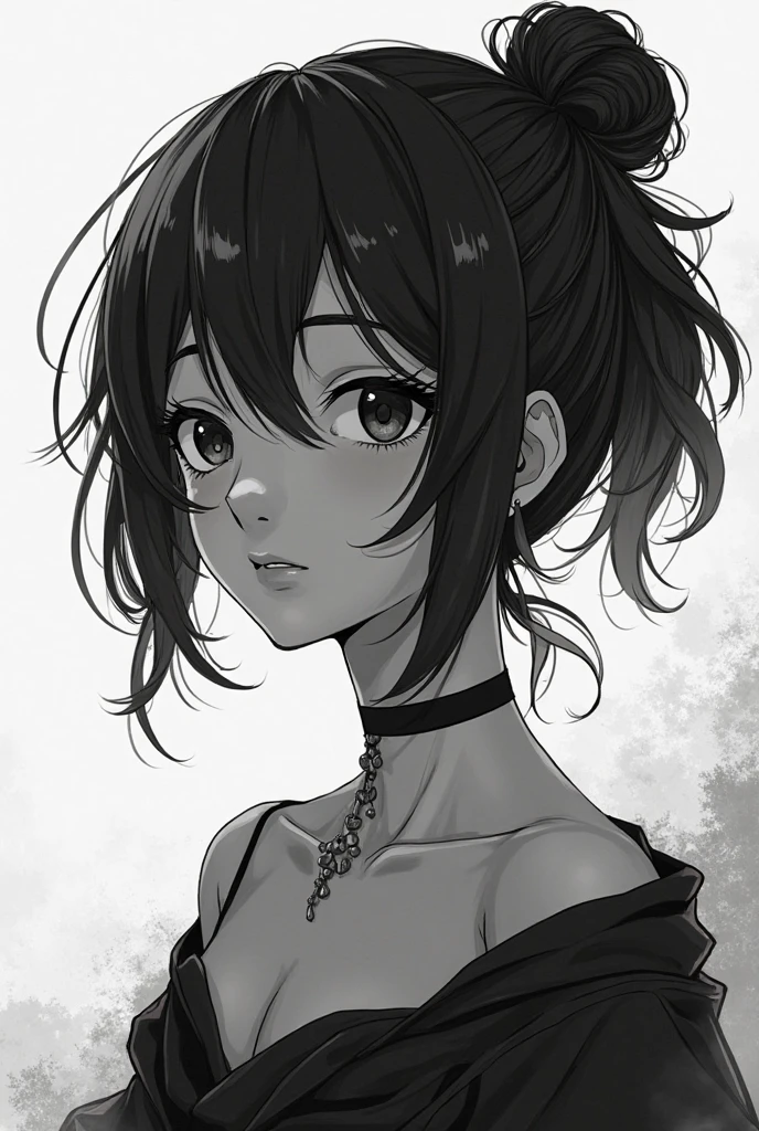 Create a black and white image of an anime character - SeaArt AI