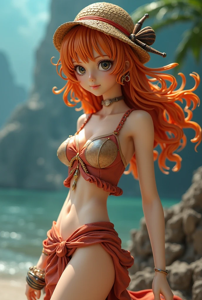 Garota Ruiva de anime em bermuda jeans e corset pink, saia, 16 anos, corpo bonito, seios grandes, com as hands on chest, hands on chest, Garota sexy, red hair with braid, mechas de cabelo laterais, mechas de cabelo na lateral do rosto, beautiful lighting, sombras suaves, olhos azuis, pernas bonitas, hair with braid, estilo anime, Ranma Chan, Autora Rumiko Takahashi, Baseado em obra de Rumiko Takahashi, Anime Ranma 1/ 2, decote sexy, quadril robusto, corpo inteiro, corpo inteiro, busto grande, garota jovem com corpo belo e bonito, sandals on his feet, garota 16 anos jovem baixa estatura, vestindo short jeans e corset pink, garota anime, estilo anime, beautiful feet in sandals, 45° viewing angle, ao ar livre, red hair braid, grande , peito grande