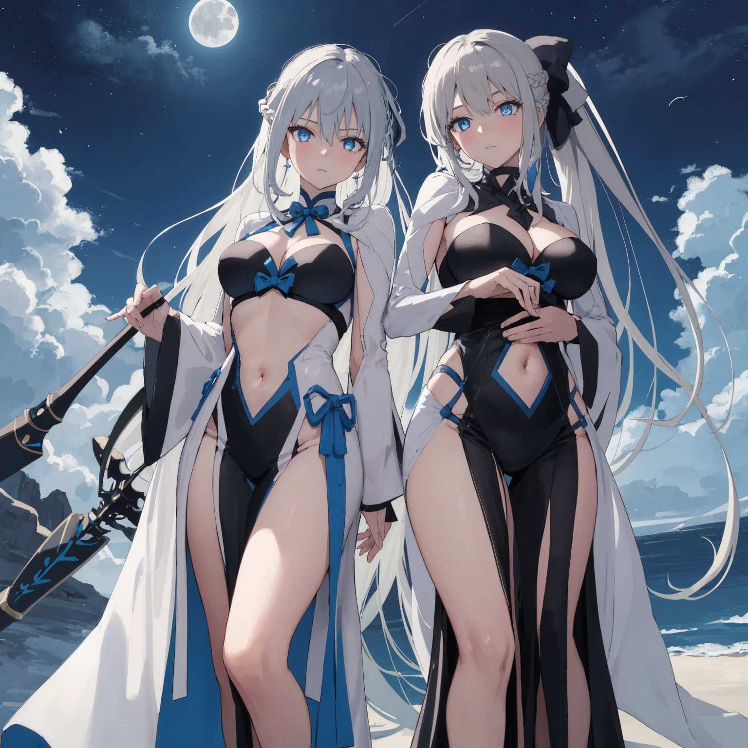 Melusine,　((masterpiece, Highest quality)), Detailed face, Character Sheet,　Mr.々A pose