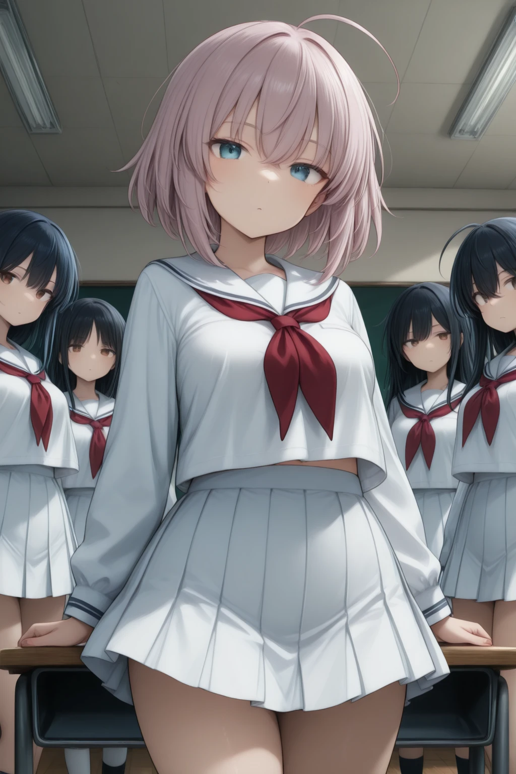 mastute piece,Best Quality,insanely detailed,8k cg,nsfw,
take a picture of the whole body,3girl,3girls line up,bra lift,3girls look at front,(tennis uniform),open clothes,blush,shy,ecstasy face,gasping,3girls pink hair,perfect breasts,perfect nipples,open mouth,テニスコート,