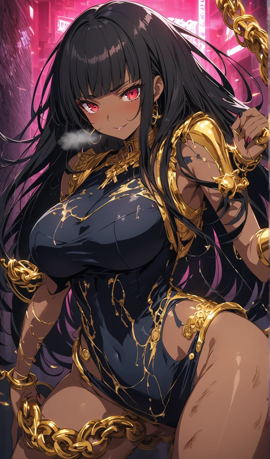 (((outstretched arms, outstretched hand, outstretched fingers))), perfect female hands and fingers, black hair, bare shoulder, red eyes, very long hair, cleavage, large breasts, dress, showgirl skirt, high-leg, cleavage cutout, tiara, bare thighs, gauntlets, bare shoulder, bare nails, bare fingers, bare hands, good hands, best hands, Correctly aligned fingers, extremely detailed hands and fingers, ultra detailed hands and fingers, super detailed hands and fingers, biologically accurate hands and fingers, 4 fingers and 1thumb accurate hands and fingers, beautiful hands and fingers, hands and fingers drawing, human hand and fingers, perfect arrangement of fingers, detail focus hands, perfection hands, better hands, adult face, fearless face, both arms, two arms, both hands, two hands, super fine illustration, masterpiece, masterwork, by famous artist, official art, ultra high res, best quality, high quality, Hand, detailed, perfect, perfection , hands, both hands is Thumb and index finger and middle finger and ring finger and little finger, symmetrical hands, even hands, panties, thighhighs, symmetrical bangs, gleaming skin, oil skin, shiny skin, wet skin, sweat, rouge, exquisite, beautiful,cg unity 8k wall paper, perfect face, ultra detailed beautiful face, perfect nose, perfect mouth, clear eyes, light eyes, perfect eyes, symmetrical eyes, even eyes, 16k, absurdres, perfect body, perfect anatomy, perfect proportion, perfect arms, perfect torso,