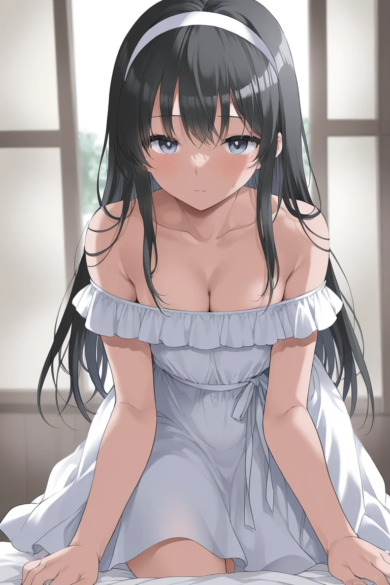 1girl in, 独奏, Lori,
Yukino Yukinoshita
small,
masterpiece, top-quality, Anatomically correct, NSFW, Close Shot, (depth of fields)、bokeh dof,
naked on collar, on the beds,
crying, tears, wariza, blush,
Midnight,
Focus,
