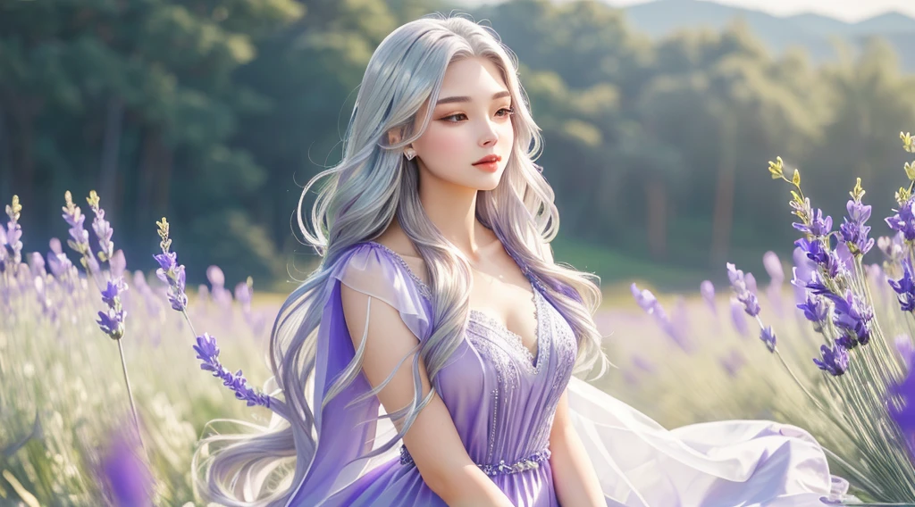 (Masterpiece - Ultra-Detailed, High-Res) Prepare to be enchanted by a true masterpiece that combines ultra-detailed artistry with high-resolution rendering. This artwork showcases a mesmerizing girl with long lilac hair (1.3) and captivating yellow eyes (1.2), emanating an aura of elegance and mystery. The intricate details and lifelike textures invite you to explore every aspect of this enchanting composition. Get ready to be immersed in a world where beauty and craftsmanship merge seamlessly,