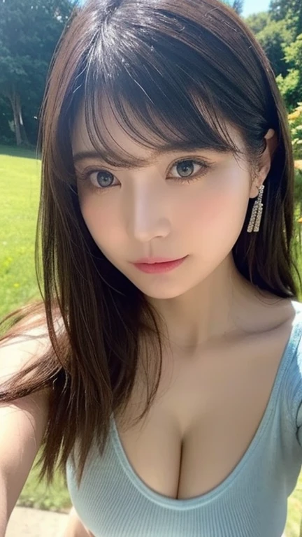 Close up portrait of woman walking in park in black dress、japanese model、Young sensual gravure idol、Young and cute gravure idol、リアルyoung gravure idol、Real Sensual Gravure Idol、young gravure idol、sophisticated gravure idol、Yoshitomo Nara、Young skinny gravure idol、Beautiful Asian Girl Ever