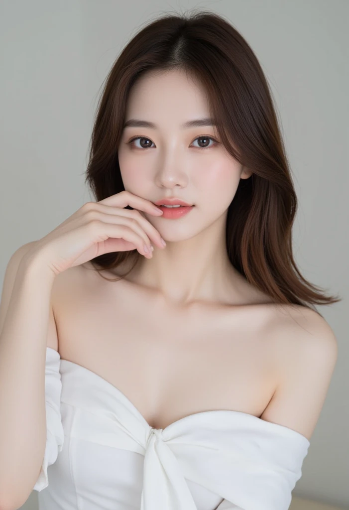 highest quality、8k Masterpiece、superA high resolution、(Photorealistic:1.3)、RAW Photos、1 girl、Black Hair、extremely detailed Glowing Skin、48 years old、Portrait、Global Illumination、Shadow、Octane Rendering、8k、Super sharp、Beautiful breastetal、Cold colors、Very intricate detailuch Light、CGSoation Trend、extremely detailed Beautiful Eyes、Shining Eyes、To the camera、Neon Details、extremely detailed Clear skin、long hair、smile、Featured on cosmetics website、Elegance、Photo Studio、short hair、naked、more lighting, photo painting, Picture-perfect, white skin