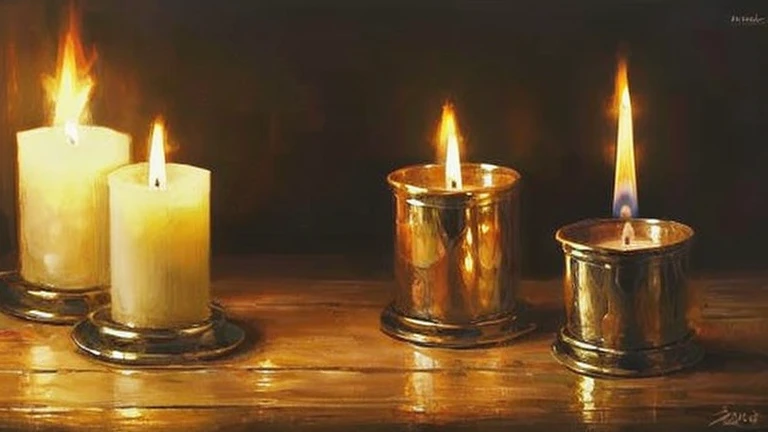 The mysterious oil lamps: Paint a scene that includes traditional oil lamps illuminating an Iraqi house.