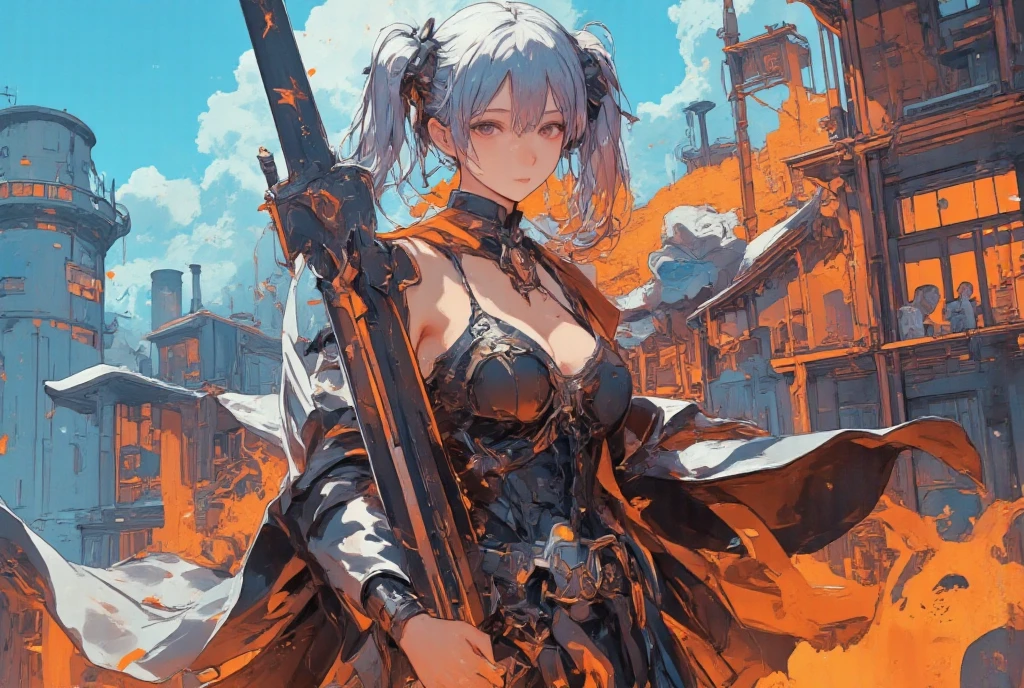 (masterpiece, best quality), intricate details, 8k, artstation, wallpaper, official art, splash art, sharp focus,
1girl, <lora:HitomiUzaki:0.8> HitomiUzaki, orange eyes, white hair, short hair, large breasts, badger_ears, badger_tail, body_fur
<lora:LowRA:0.8> dark theme,