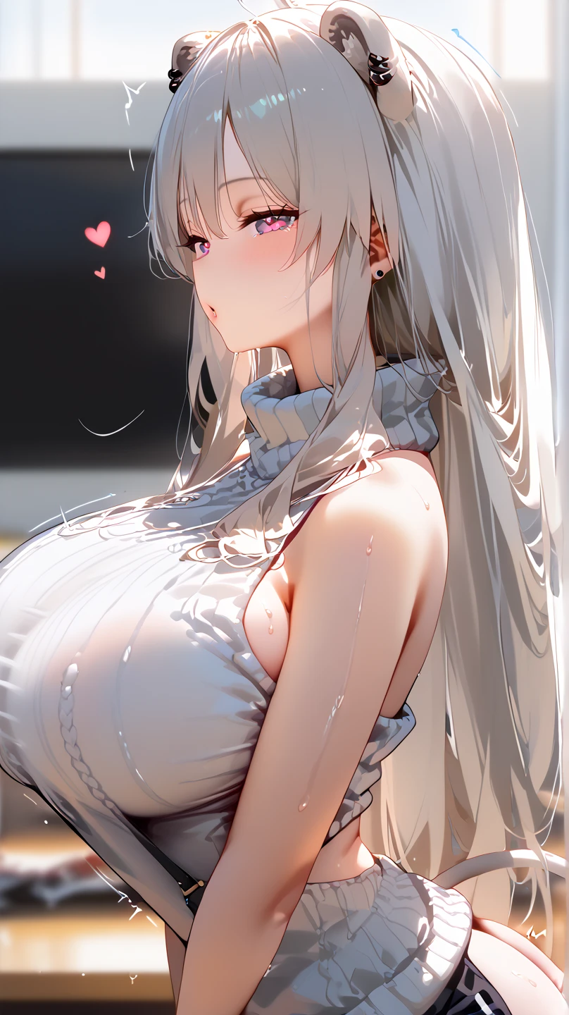 One girl, blush, Open your mouth, Grab your chest, Cowgirl, Top girl, Grab, Heterosexual, Big Breasts, Long Hair, Nipples, nude, throw, Sex, penis, Vaginal, Straddle, Sweat, Black Hair, Sticking out tongue、Drooling、tears、Silver Hair、Twin tails、Curly hair、Starry Sky、field、