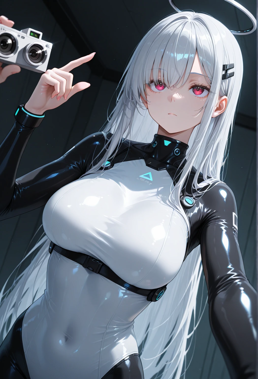 A girl with big breasts wears skin-tight clothes　Nipples and are see-through