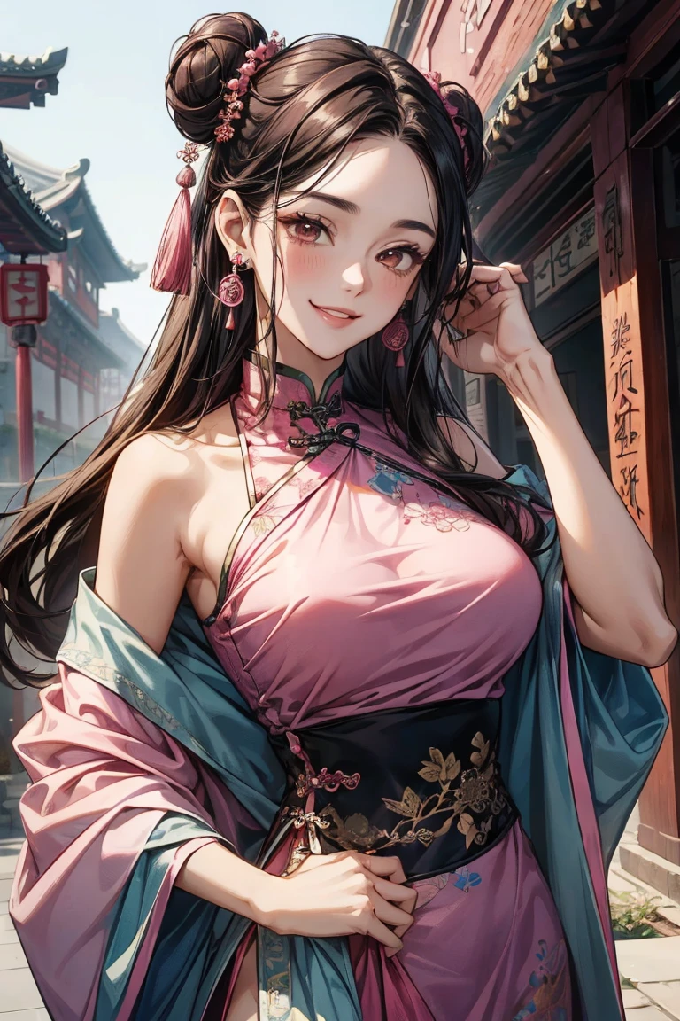 (ultra high res,photorealistic,realistic,best quality,photo-realistic),
(high detailed skin,visible pores)
(8k, raw, best quality, masterpiece)
BREAK
hanfu, best quality, masterpiece, extremely detailed, anime, 1girl, short girl, long hair, smile, tulle clothes, silk clothes, embroidery accessory, chinese knots, happy, smile, closed mouth, gems, gold accessory, (mooncake), pastry