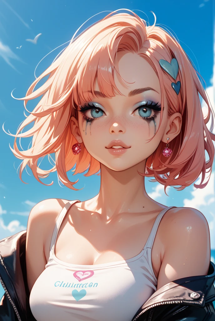 score_9, score_8_up, score_7_up,source_anime, high res image,masterpiece,best quality,girl,cute face,clear skin,white hair,short hair,pink eyes,tanktop,inner_pink_hair,simple_background,vaginal,cleavage,armpit,