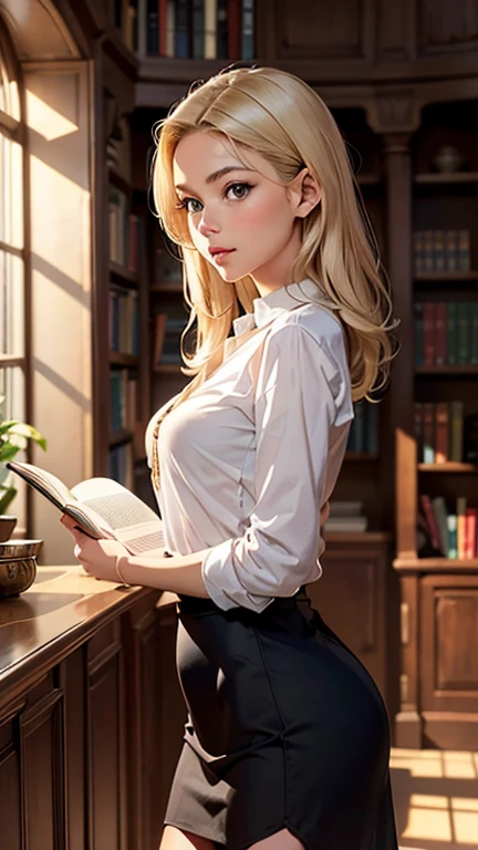 Masterpiece, 最high quality, high quality, High resolution, high quality texture, high quality shadows, High resolution, Beautiful details, Detailed CG, Detailed Texture, Realistic representation of face, Realistic, colorful, delicate, Cinematic Light, Side light, Lens flare, Ray Tracing, sharp concentrated, (1 Girl,concentrated:1.3), ( Intricate details, compensate, PureErosFaceV1:0.5), (細部まで美しいdelicateな顔, 緻密で美しいdelicateな瞳, Perfect Facial Proportions, Dense skin, Optimal ratio of four fingers to one thumb,Unified 8k wallpaper, Arms under chest, Modest chest, Wide Hips, Smooth upper abdomen, 30 years old, blue eyes, glasses,cabin attendant uniform,white blouse,tight fitting black skirt,black stockings, excellent secretary ,working as a secretary, wooden desk, wooden chair, house wife, the gaze of true love, lips of temptation, A look full of compassion ,a smile full of love, i love you, Acting lovey-dovey, air fortress hair, blonde hair, I love you so much I'm crazy,i love you