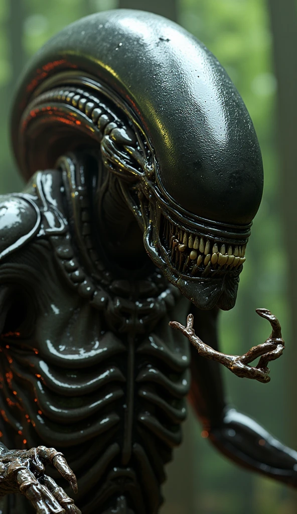 (((Extreme close-up Xenomorph Alien the eighth passenger fusion Reptilians surreal and cinematic images Color Splash images)),(((Front Images)))