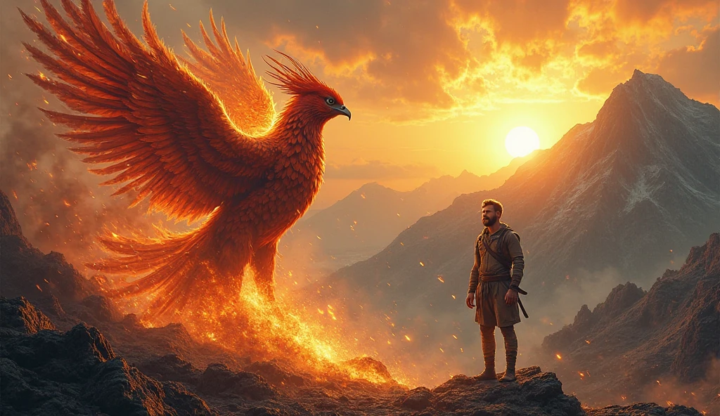 Pictorial idea: • Phoenix rising from fire. • A man rising from the ...