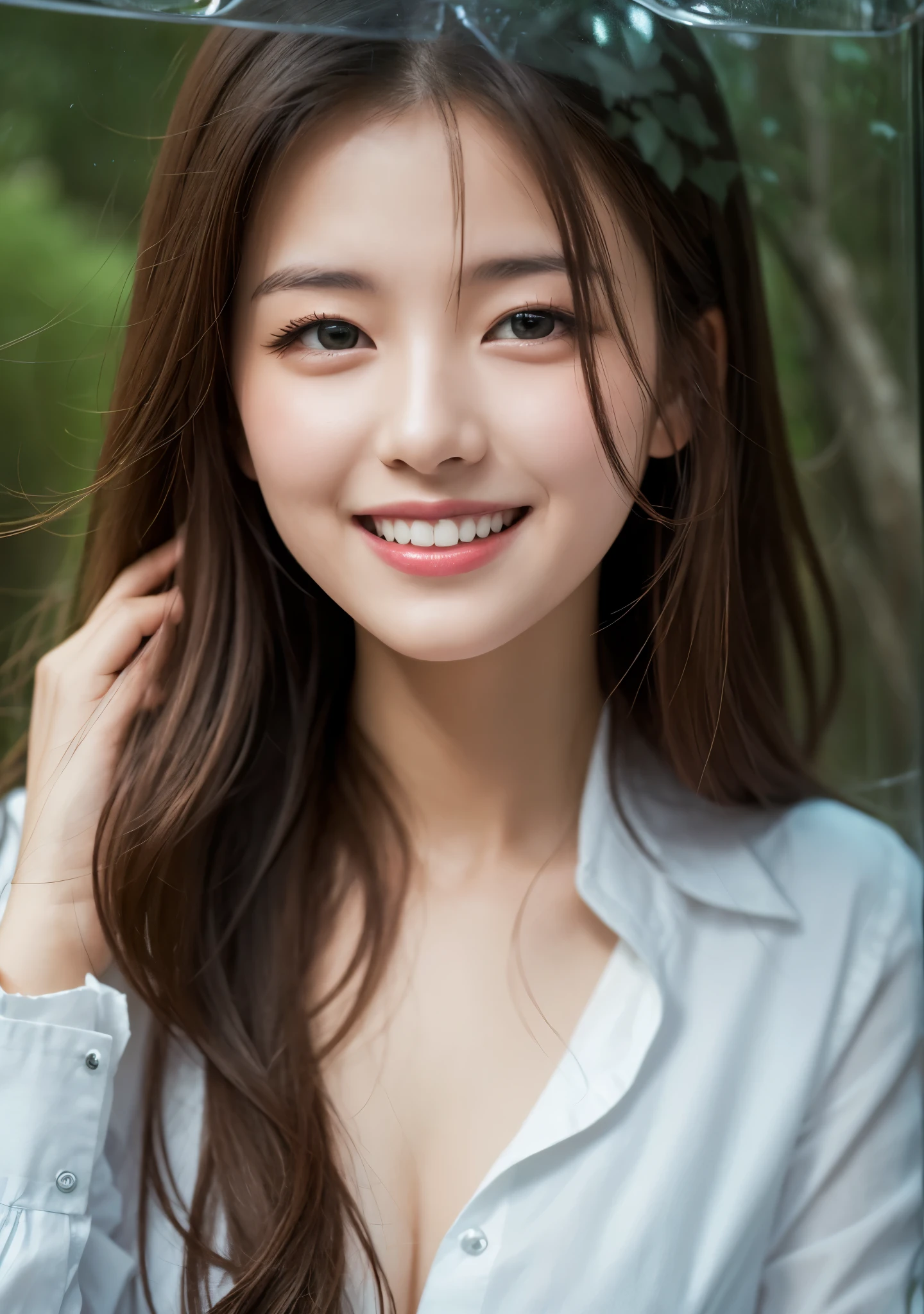 (8K、Raw photo、Highest quality、masterpiece:1.2)、(Realistic、Photorealistic:1.37)、Ultra-detailed、Ultra-high resolution、1 girl、Seeing the viewer、Beautifully detailed face、Laughter、narrow、(Slim waist) :1.3)、shirt、Beautifully detailed skin、Skin Texture、Floating Hair、Professional Lighting、Human whole body、Long Hair、Blonde、Women&#39;s marathon uniform、playground
