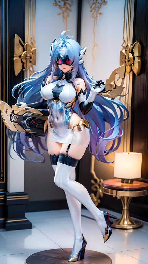 a cartoon picture of a woman with blue hair and white cats, lamia, white cat girl, knights of zodiac girl, cat girl, portrait knights of zodiac girl, attractive cat girl, anime catgirl, krenz cushart and artgerm, official character art, catgirl, ahri, fully robotic!! catgirl, cushart krenz