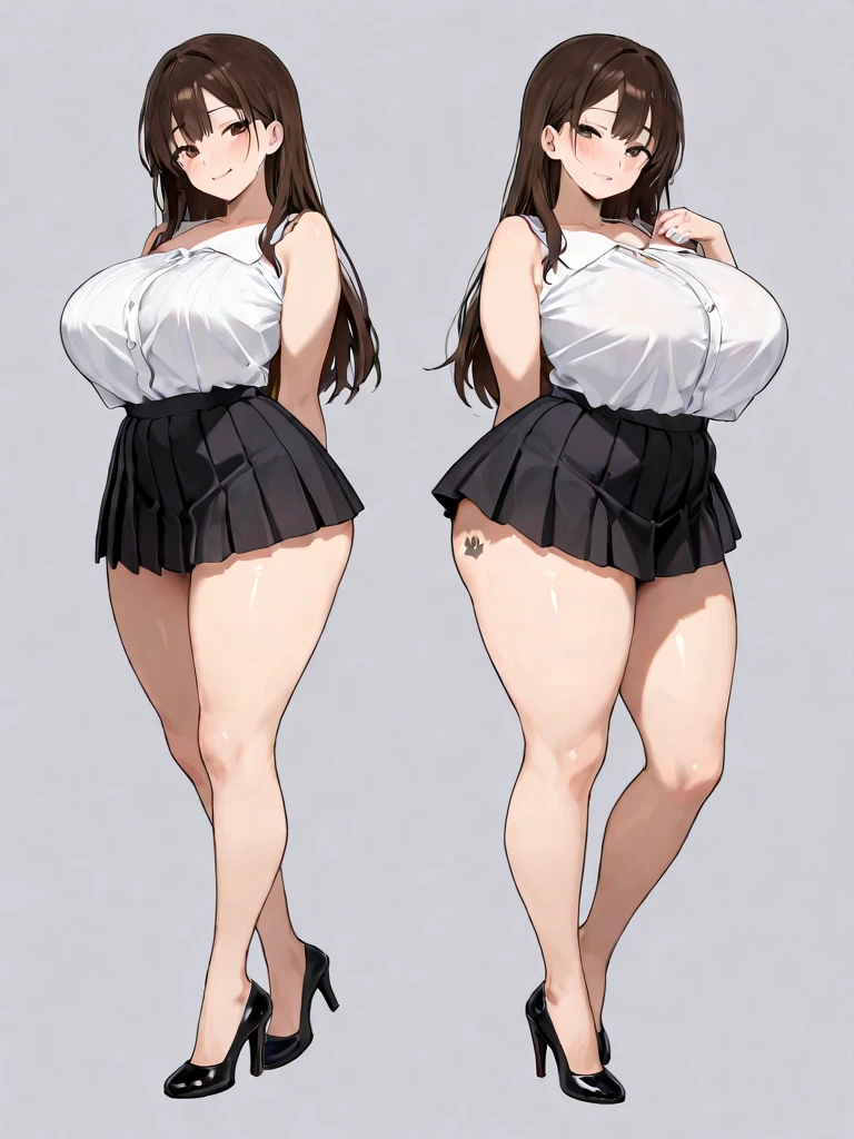 (masterpiece, Highest quality:1.2), One Girl, alone, whole body, Big Breasts,, Brown Hair,Big Breasts, Brown eyes, Mature Woman, ((Character design sheet)),((rough sketch)),Thick thighs,One Girl,Pussy juice,Sexy pose,Cheerleader, sneakers, ((White micro panties)), ((Strong wind from the front)), ((Peeking up a skirt)), ((Skirt flipped up by the wind)), , Beautiful thighs,Wet,pubic hair,Jumping with orange pom-poms,