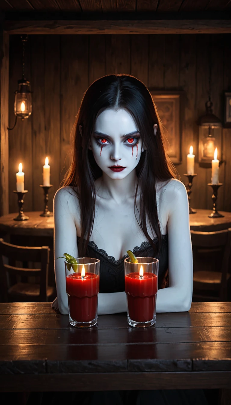 Estilo terror esqueleto musculoso de olhos verdes com cavanhaque preparando um drink com coqueteleira escorrendo sangue