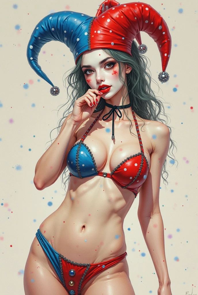 Sexy clown pin-up tattoo design