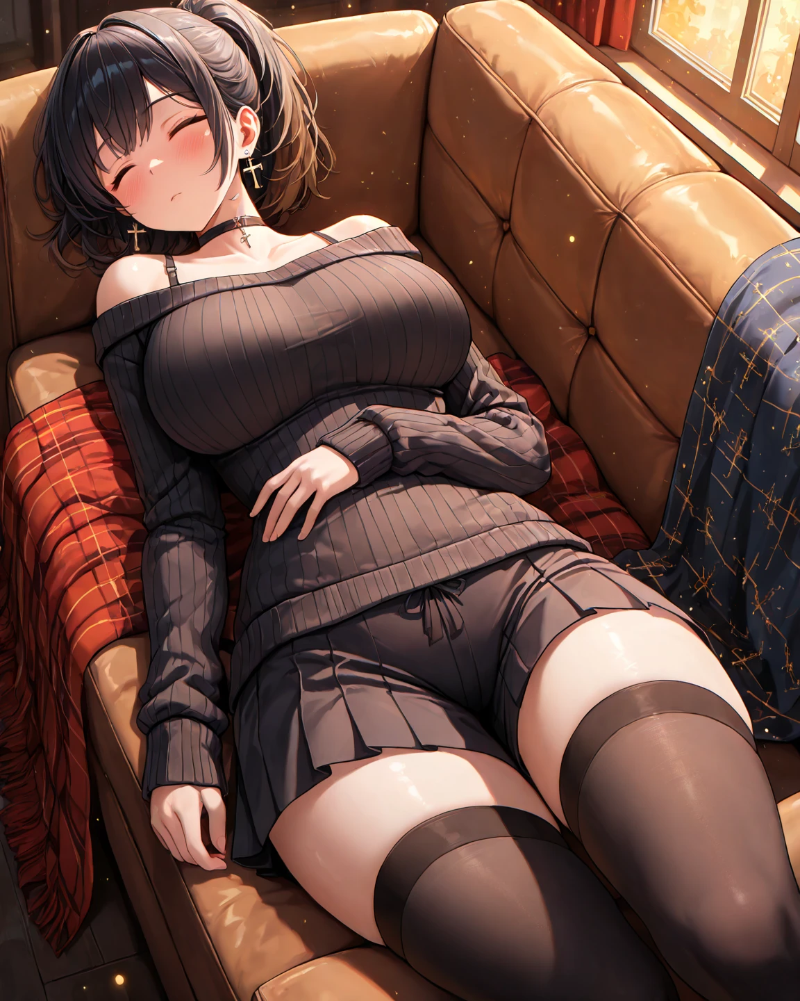 "(Perfect masterpiece:1.2), (Best quality:1.2), stunning face, JK, Mature and chubby, Large pupil, Bright Eyes, cosmetics, Long, luxurious eyelashes, Full lips, Irresistible charm."transparent,Wet body,,Pleated Skirt