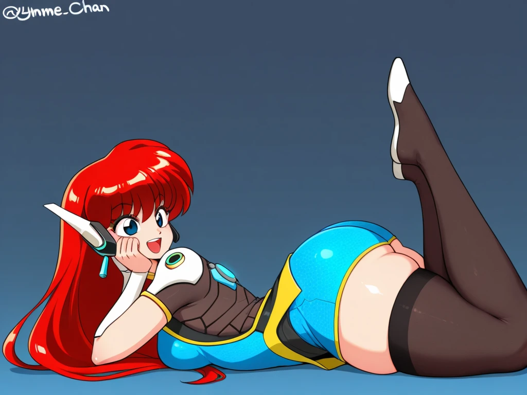 (8k, RAW photo, best quality, masterpiece:1.2), RanmaChan, playboy bunny, blue eyes, red hair, rabbit ears, breasts, animal ears, earrings, cleavage, black leotard, 1girl, fake animal ears, jewelry, eyelashes, tail, lying on bed, open legs