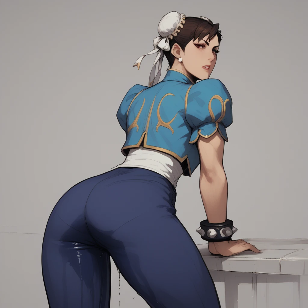 perfect eyes:1.2, detailed eyes:1.4, yurims, headband, ass, blue pantyhose, braided ponytail, brown hair, brown eyes, smile, teeth, dougi, spandex, gloves, fingerless gloves, leggings, cowboy shot, 1girl, solo, (masterpiece:1.6, best quality), 8k, insane details, intricate details, hyperdetailed, hyper quality, high detail, ultra detailed, professional, HDR, ray tracing reflection, cinematic lighting,
