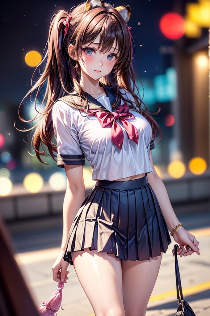 masterpiece:1.2, highest quality, 16k, High resolution, Ultra-realistic, Realistic:1.37, Beautiful details:1.2, Two cute girls, Are standing:1.2, Barefoot Girl, School summer clothes, Pleated skirt, mini skirt, 笑face, The two of them play in the fountain in the park, splashing around, Iridescent fountain, Frolic happily, Beautiful delicate(hair, face, Long eyelashes, eye, student, lips), sparkling eye, shining rosy lips, Blushed, Through the front hair,Big Breasts, Nipples are visible, Showing panties