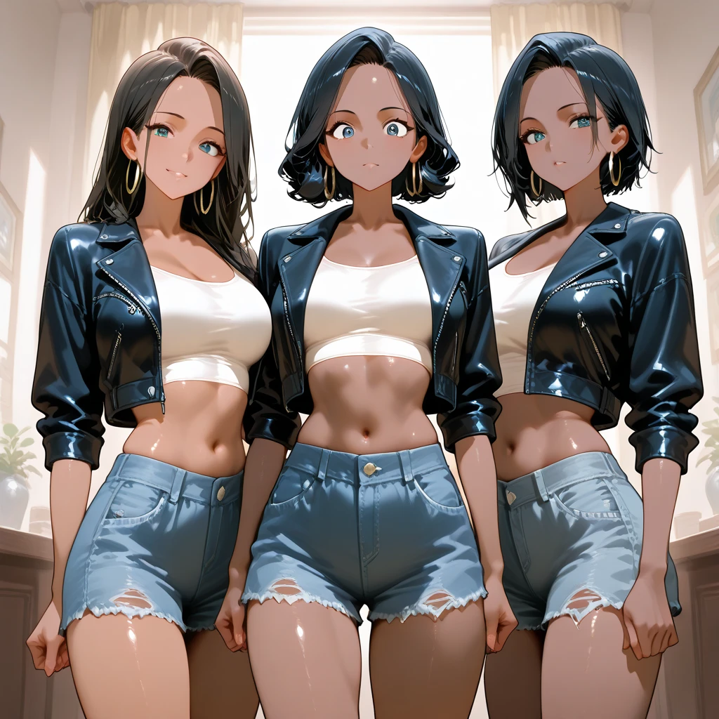 Medium breasts, slim waist, medium hips