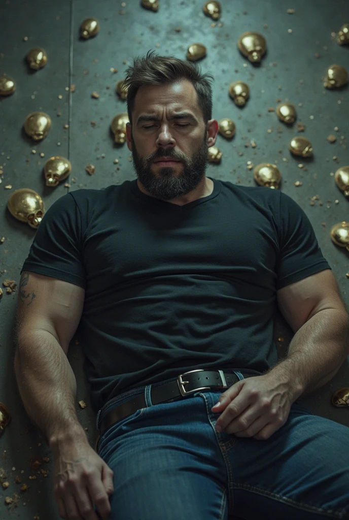 a handsome big strong man smoking,shirtless