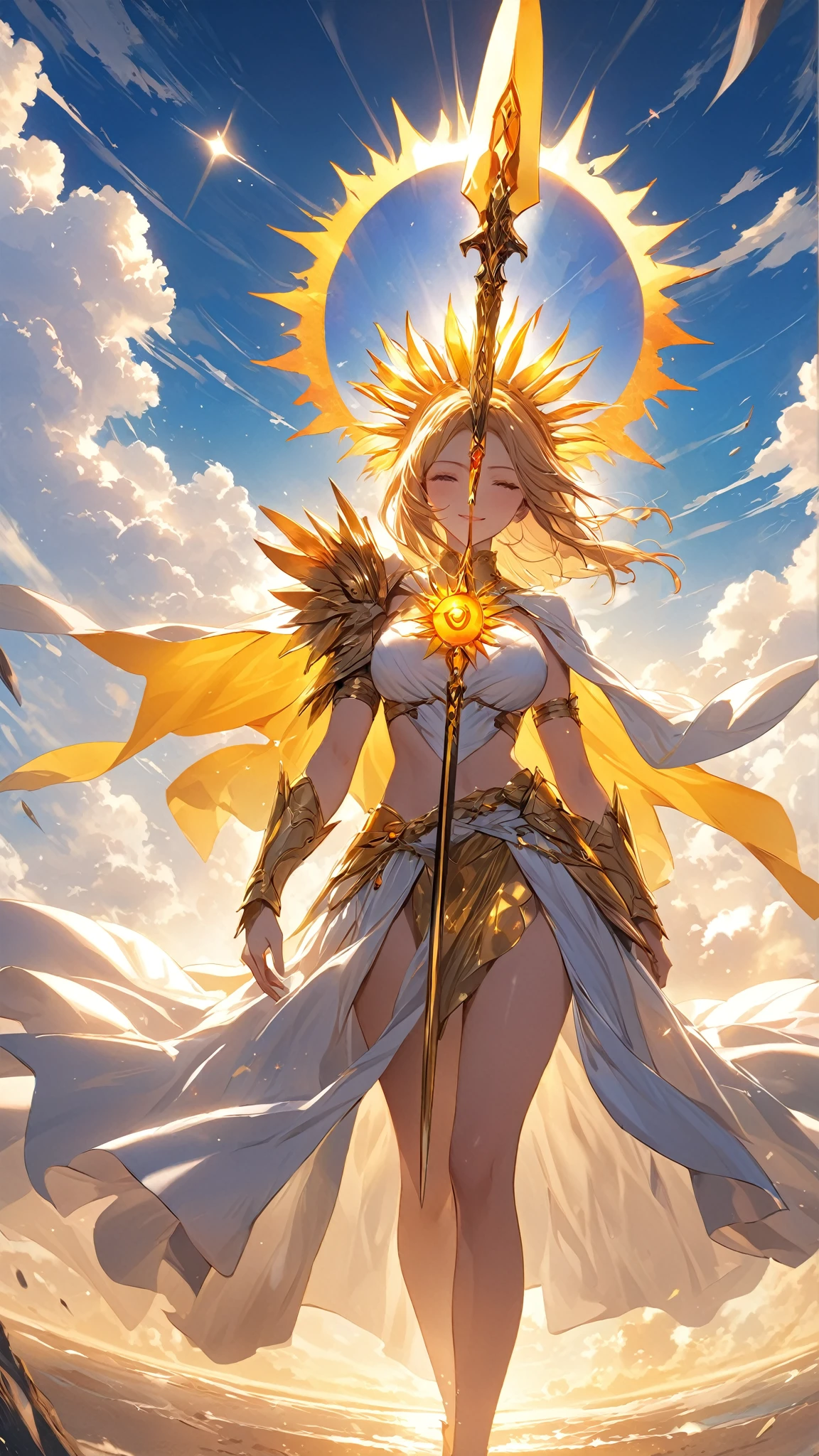 A masterpiece of exceptional quality，Beautiful woman in exquisite clothing, Majestic goddess，(Phoenix，Phoenix)，Greek goddess，Fire Goddess，Star，Surrounded by floating rings，(magic energy), Galaxy Elements，heavenly atmosphere, Long blond hair, mystery