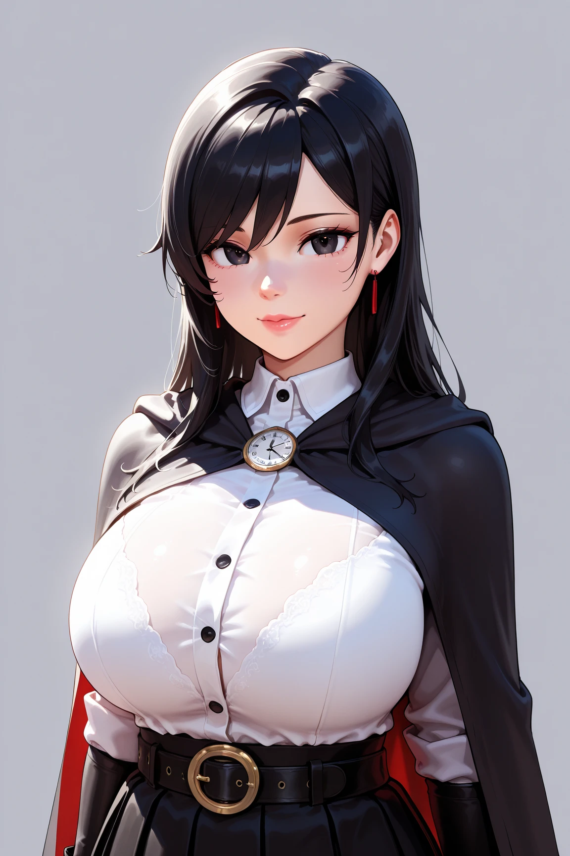 upper body, solo, 1girl, looking at viewer, confused, medium breasts, surcoat, simple background <lora:Masami_Kurumada_style_v02.09:1>