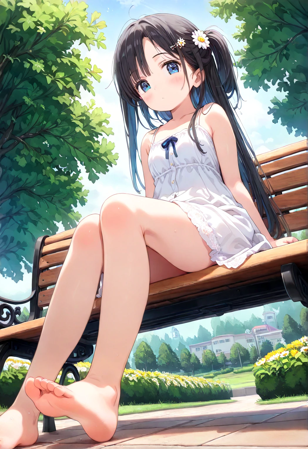 girl, Sweat, vapor, Mid-chest, shy, Detailed hand, View your viewers, A light smile,