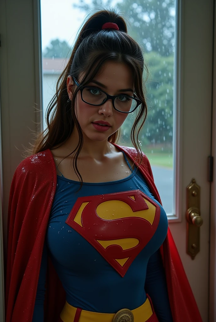 (BlowjobTopofHeadPOVQuiron pose),(a woman with a brown veiny penis in her mouth), Pov,
18 year old woman in the rain, messy (wet:0.7) hair, intense expression, piercing gaze, (glistening wet skin:0.9), athletic pose, (nikon f4, 50mm f1.2, Fujichrome Velvia 50, bokeh), (ominous jungle , ambient light, volumetric light, god rays:1.2), wearing (wet:0.8) (supergirl cosplay outfit (ripped torn costume):1.3), (camera focused on eyes:1.1),
<lora:SDXL1.0_quiron_BlowjobTopofHeadPOV_V4.1mx_lora:1.7>, (close-up),
