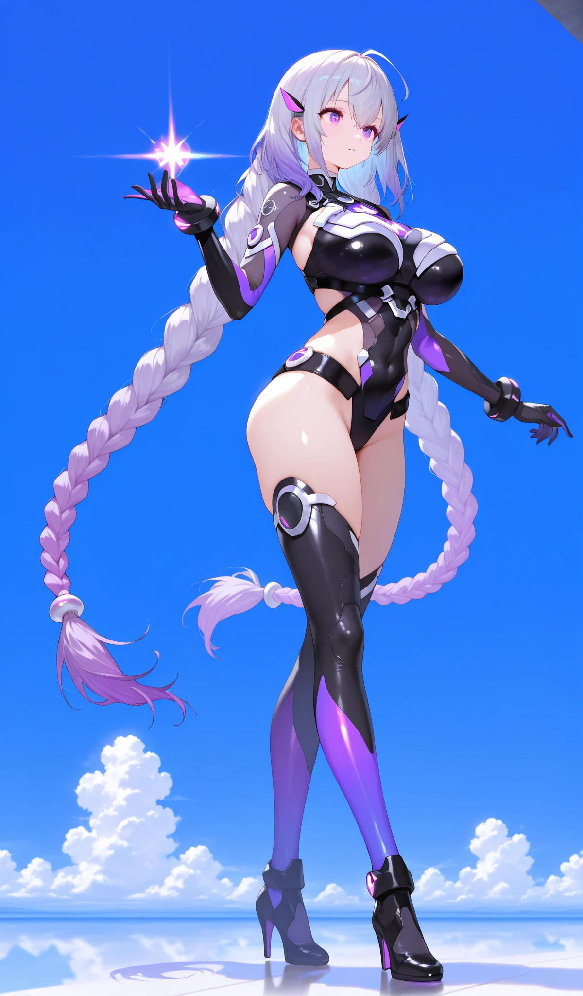 Group anime girls in cyber suits