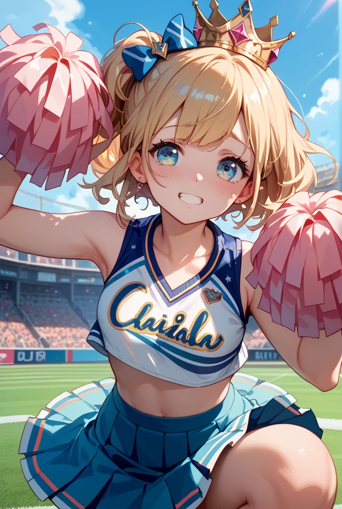 (in the rain:1.4)ダンスをするCheerleader:1.1, ((1 female)), erotic, Dance Motion, Full body view, joy, Excited, Sweat, Cheerleader, Fine and beautiful eyes, Beautiful lip detail, Highly detailed eyes and face, Long eyelashes, Calm expression, Soft lighting, Open atmosphere, Stadium, Sweatを流して.