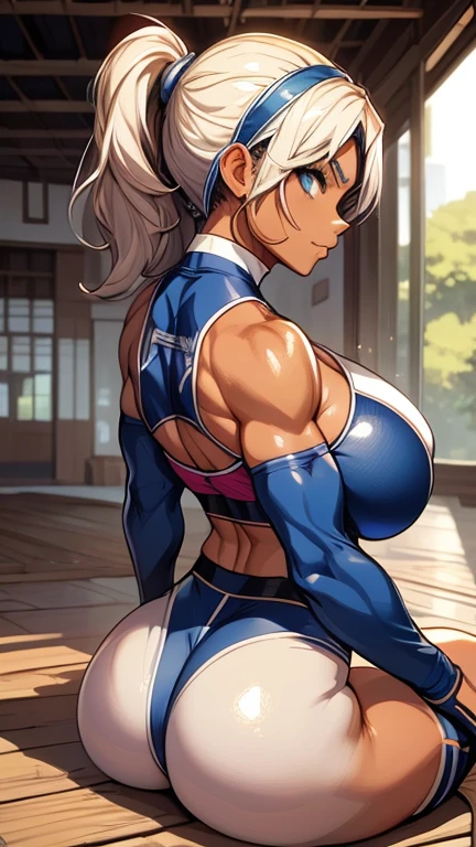 (1 girl),young face,(13 years old:1.2),(nipple,camel toe),(very cute:1.5), (blue eyes),(black skin:1.5),(silver hair,ponytail),(micro bikini,armlet,choker,T-back),(Abs 1.8), (muscular:1.5),wide hips, (very big breasts:1.3), (thick thighs), looking at the viewer, sitting, in the garden, slim, thin, looking at the viewer, (masterpiece), (highest quality,8k:1.2), disorganized, intricate details, (very detailed肌:1.2), Beautiful woman, highest quality, (masterpiece:1.3), closed mouth, looking at the viewer,(very detailed顔:1.3), perfect face, lip whole,
Base Negative 2.0,,jewelry,(very detailed静脈体,very detailed(vein muscles):1.2)),beautiful breasts,Strong leg muscles、(bodybuilder:1.3)、(strong brown skin:1.3)、(There are bulging veins all over the body.:1.2)