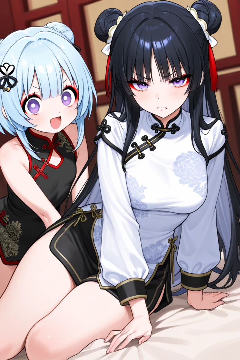 masutepiece, Best Quality,hair flower sketch, flower, Hair Ornament, 1girl in, Animal ears, Blue eyes, white blossoms, Long hair, Solo, Black footwear, Looking at Viewer, blush, Long sleeves, animal ear fluff, Blue hair, Parted lips, Bangs, Komono, Full body, extra ear, Hair intake, Shorts, sash, all-fours, Kimono, hair between eye, Fox ears, masutepiece, superfine illustration, Best Quality, light Particle, Ultra-detailed, 8K Wallpaper, (Bright colors:1.2), Solo, ((tiny girl)), Big breasts, (Blonde hair), disheveled hair, Short hair, Twintail, two side up hair, Scrunchie, Curly hair, Shiny hair, Shiny skin, (She is wearing a pale pink and white horizontal striped dress。., Short sleeve), (frilled miniskirt), (White legwear), ((Horizontal striped panties)), (Beautiful green eyes, shiny eyes, Big eyes), Affectionate smile, Seductive smile, Closed mouth, Blush cheeks, (Naughty room), (Pink bed), (pink pillows), (pink curtain), Looking back, get down on all fours, NSFW, Sunlight, Shadow,masterpiece, super fine illustration, best quality, light particles, ultra-detailed, 8K wallpaper, (bright colors:1.2), (adult woman), voluptuous body, huge breast, carrot orange hair, long hair, twintail, two side up hair, shiny skin, (naked, yellow legwear), red ribbon, beautiful red eyes, slant eyes, shiny eyes, orgasm face, O-face, blush cheeks, arched back, (a man), (man behind woman), (man hold girl's waist:1.4), (vaginal penis), hetero, (top down bottom up, lying on back), (woman spread legs), (intense Sex:1.7), (cum out:1.2), nsfw, bedroom, light up, shadow,