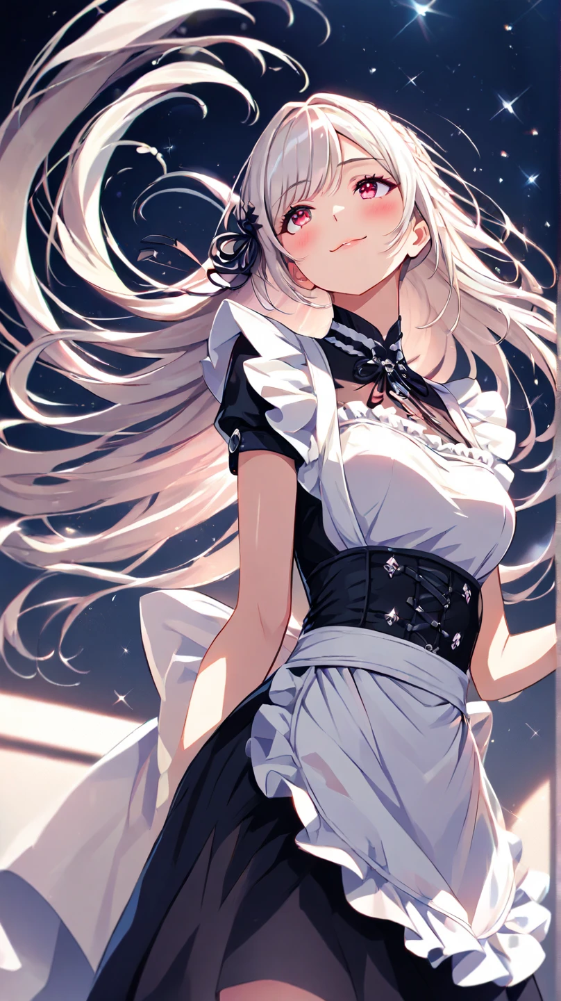 Highest quality,masterpiece,masterpiece portrait,((full body)), Blonde、Blue Eyes、Pink lips、、White shirt、Black Ribbon、Sexy atmosphere、cartoonist、(((Slightly erotic)))、Wearing a red beret、((Posing with a fountain pen))、Anime Style、Beauty、((Her background is plain black to make it easier to cut out.))、(((Front view)))、Looking up