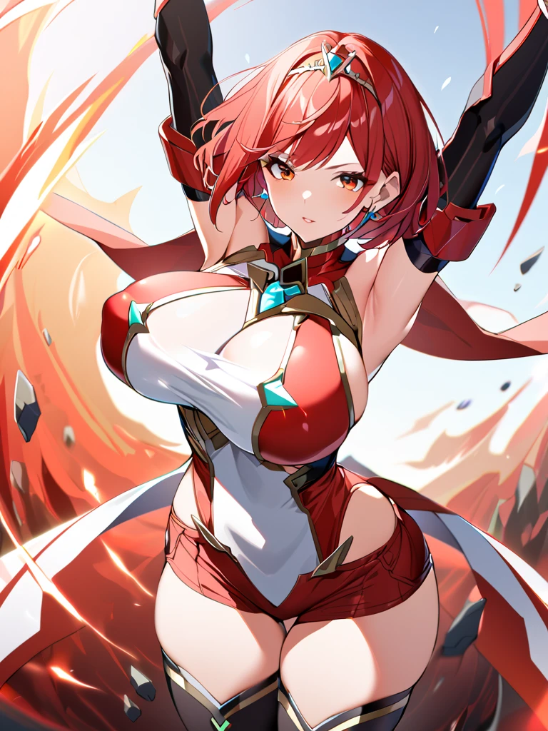 super cyber Girl Red Hair Big tits full nude, UHD, masterpiece, ccurate, anatomically correct, textured skin, super detail, high details, high quality, best quality, highres, 8k