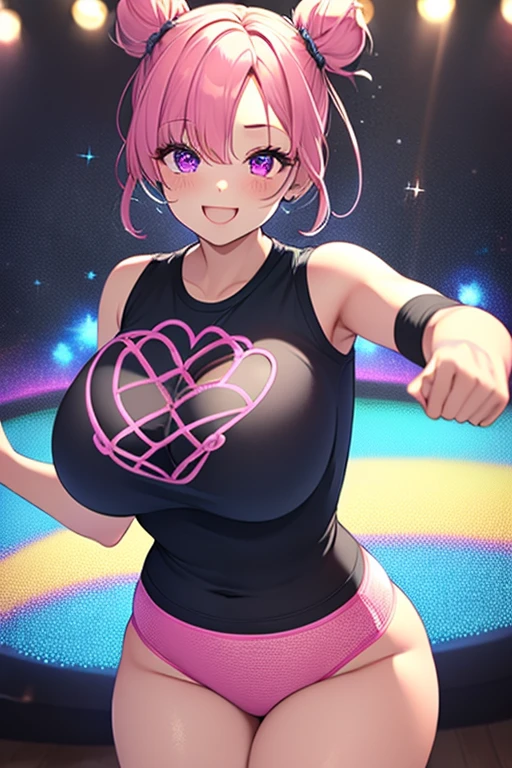 a woman in a bikini top and panties with a pink hair, seductive anime girl, extremely detailed eye, highly detailed pupil, thicc, oppai, oppai cyberpunk, kda, junko enoshima from danganronpa, oppai proportions, biomechanical oppai, digital art from danganronpa, marin kitagawa fanart, sie boob, electronic bikini, cutecore