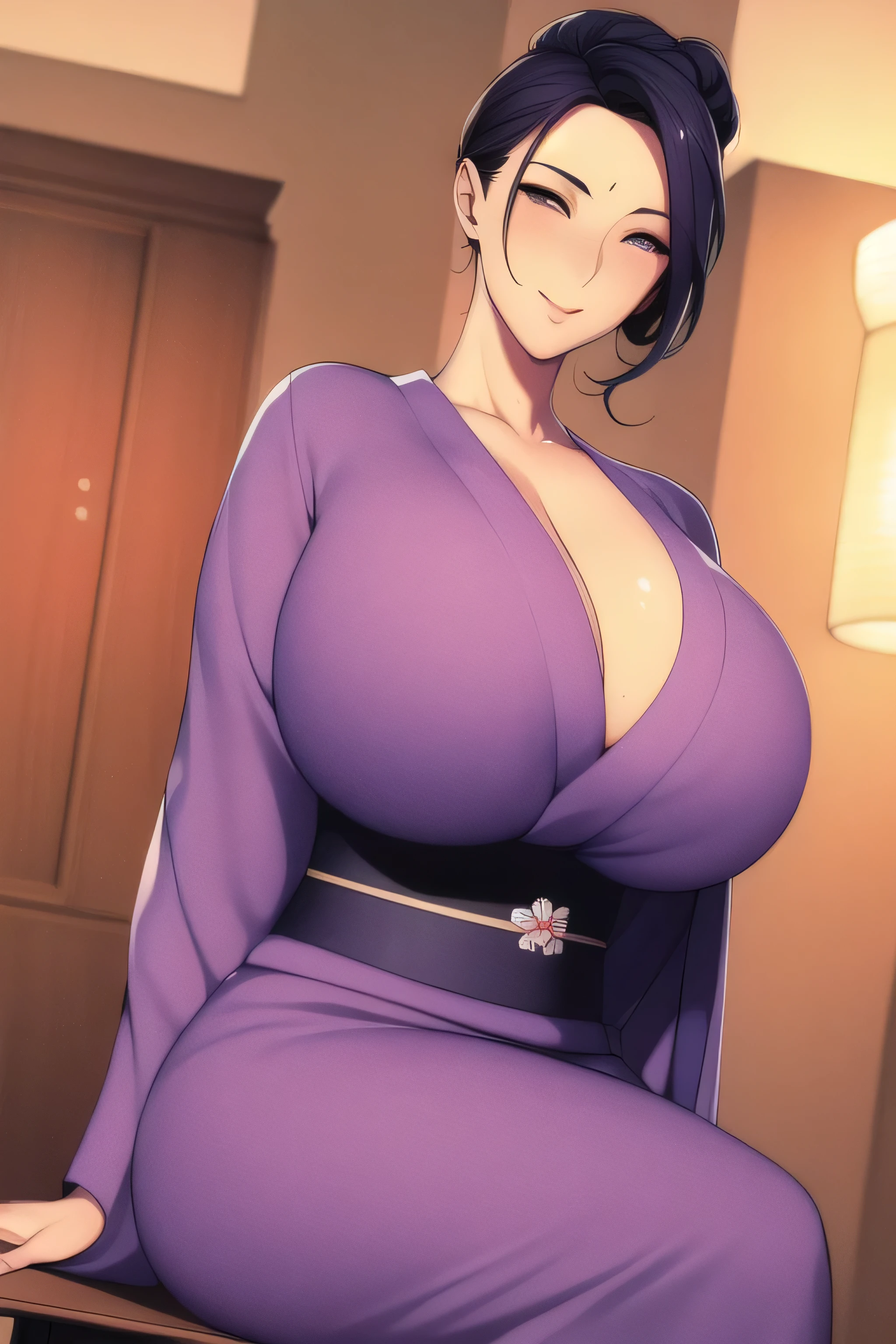 (highres, high quality:1.3), intricate details, vibrant image, sharpness, colorful, close shot,
luluffx, mature female, 1girl, solo, standing, , front view, , indoors, luxury palace,
black hair, single hair bun, violet eyes, (hair over one eye, one eye covered:1.1), lipstick, makeup, detailed hair, chinese dress,
curvy, thighs, gigantic breasts, posing, seductive smile,