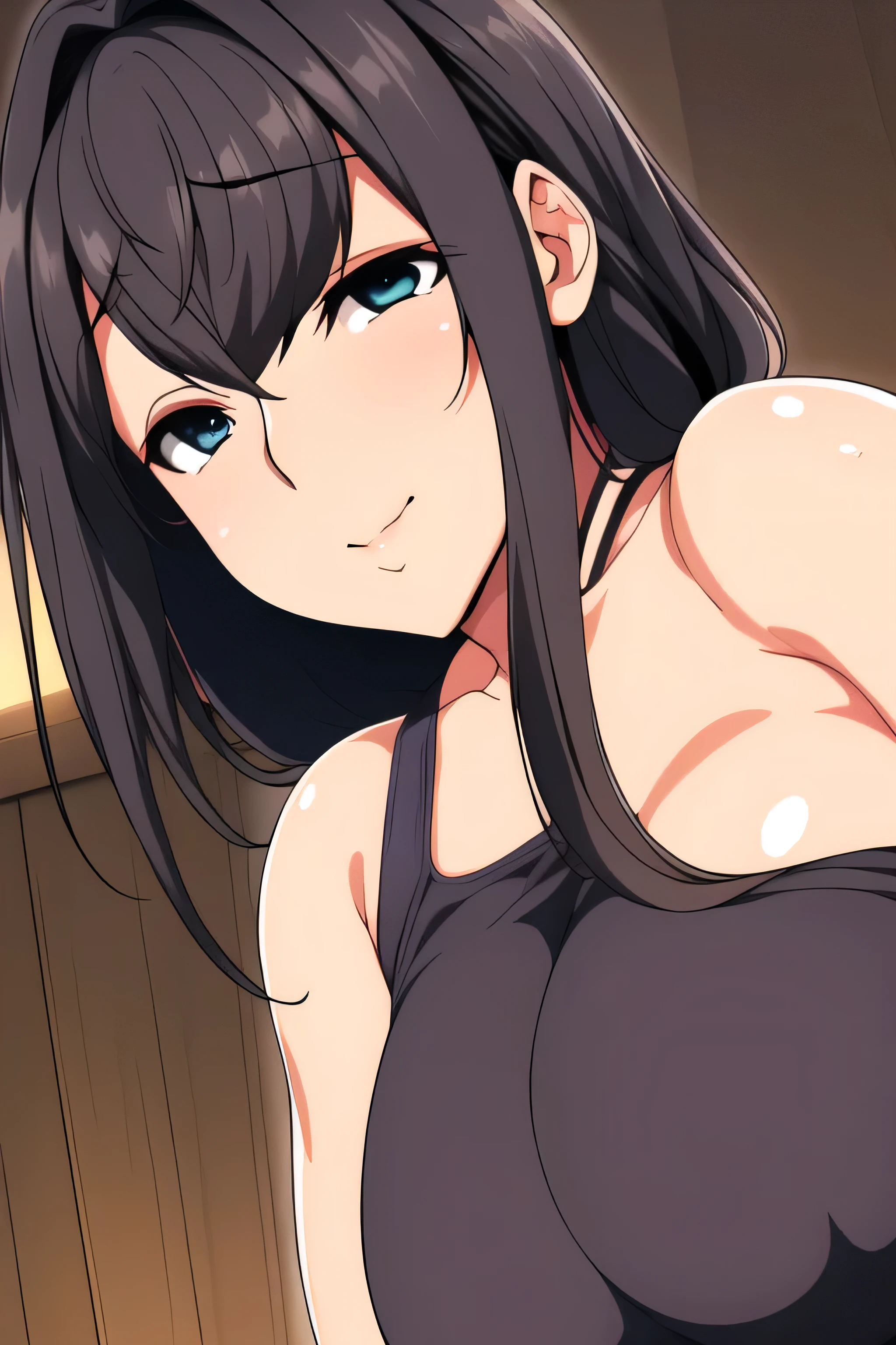 Simple Background,big breast,curve body,colourful image,beautiful smile,big breast,looking front face, looking at me,face direction at front,face direction at me , mommy,milf,
purple eyes, black hair,bangs,hair bun,
1 girl,Young female,Beautiful long legs,Beautiful body,
Beautiful Nose,Beautiful character design, perfect eyes, perfect face,expressive eyes,perfect balance,
looking at viewer,(Focus on her face),closed mouth, (innocent_big_eyes:1.0),(Light_Smile:0.3),
official art,extremely detailed CG unity 8k wallpaper, perfect lighting,Colorful, Bright_Front_face_Lighting,White skin,
(masterpiece:1.0),(best_quality:1.0), ultra high res,4K,ultra-detailed,
photography, 8K, HDR, highres, absurdres:1.2, Kodak portra 400, film grain, blurry background, bokeh:1.2, lens flare, (vibrant_color:1.2),professional photograph,
(Beautiful,large_Breasts:1.4), (beautiful_face:1.5),(narrow_waist),